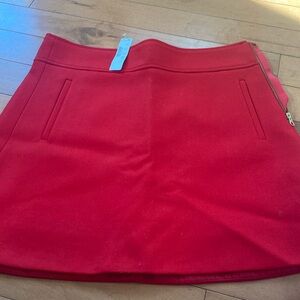 J crew red skirt nwt size 12